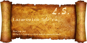 Lazarovics Sára névjegykártya